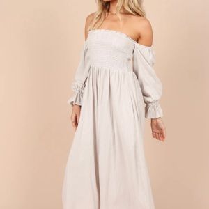 Petal and pup off the shoulder striped dress